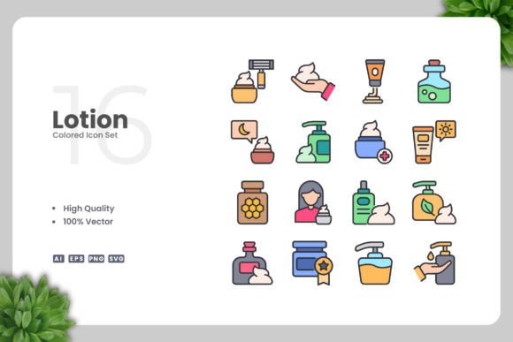 Lotion Colored Icons: A Simple and Clean Design for Modern Creativity