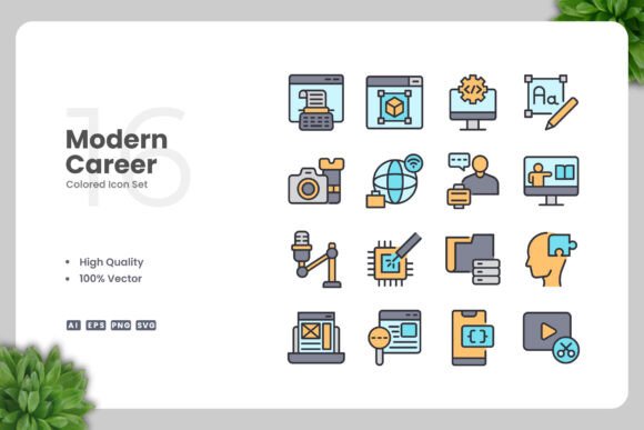 Modern Career Colored Icons: Elevate Your Visual Communication