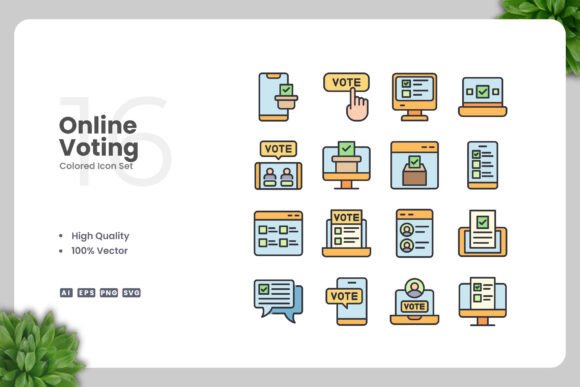 Online Voting Colored Icons for Streamlined Design Workflows