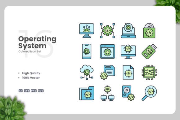 Operating System Colored Icons for Every Project
