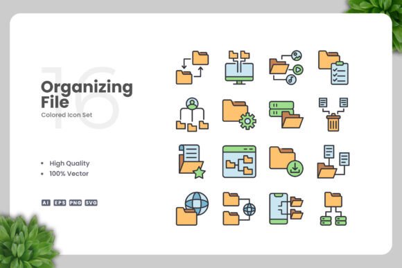 Organizing File Colored Icons: A Versatile Design Solution