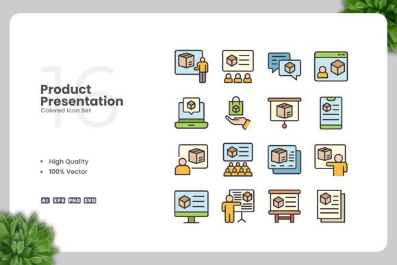 Product Presentation Colored Icons for Effective Visual Communication