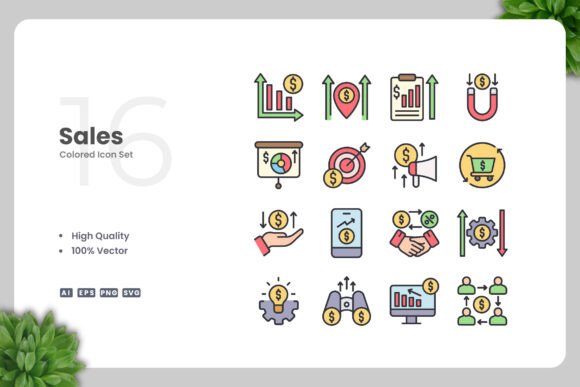 Sales Colored Icons: A Versatile Design Asset for Modern Projects
