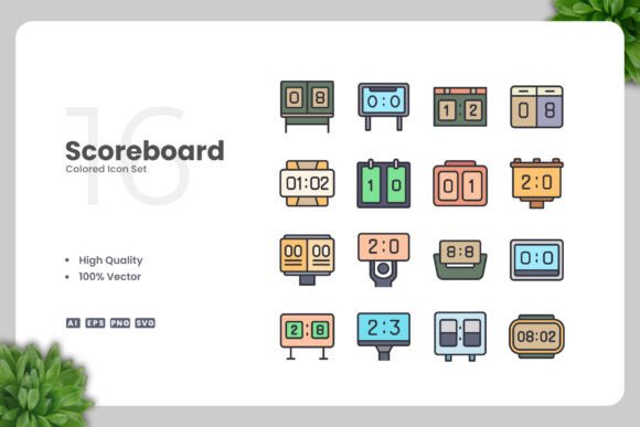 Scoreboard Colored Icons: A Versatile Design Solution for Every Project