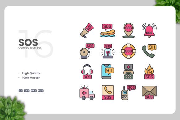 SOS Colored Icons: A Versatile Design Solution