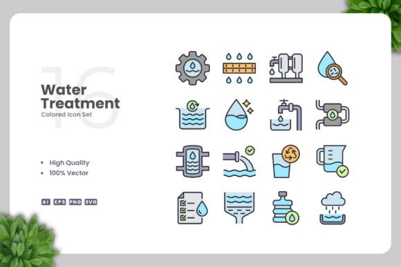Water Treatment Colored Icons
